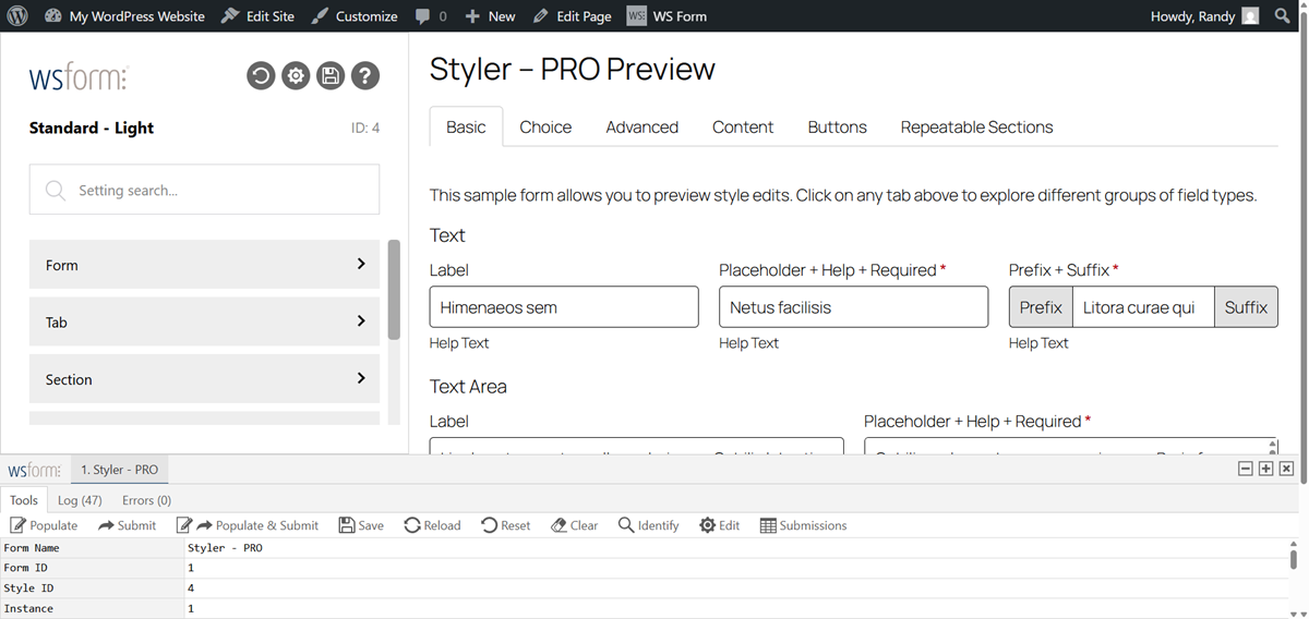 Styles-Style-Editor-Debug-Konsole