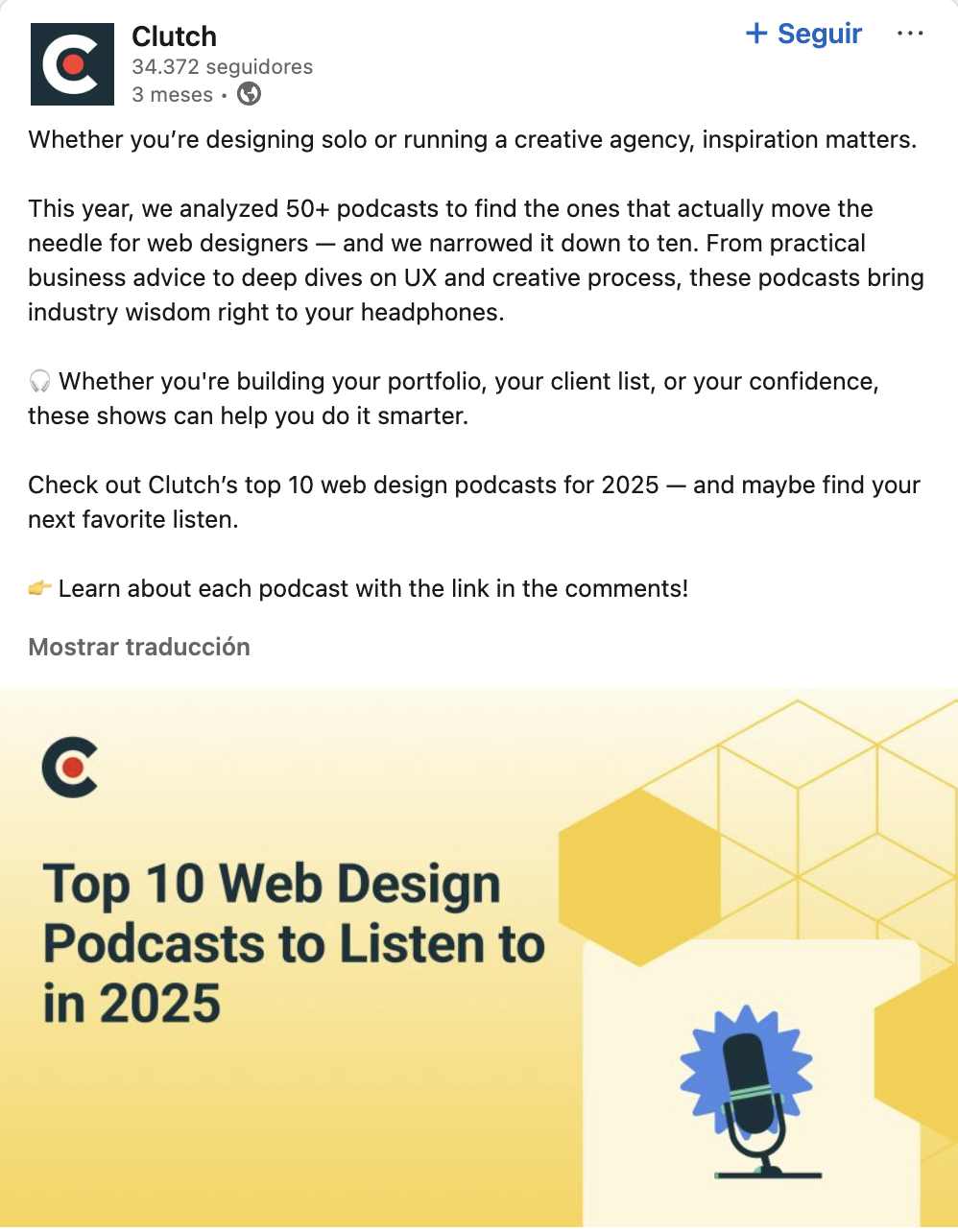 Die 10 besten Podcasts des Webdesigns von Clutch für die Zukunft im Jahr 2025