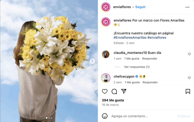 Enviaflores por un marzo con flores amarillas