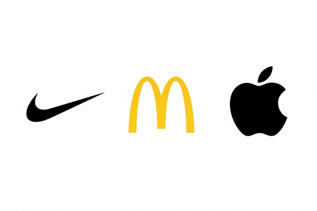 Beispiele für einfache Logos wie Apple, Nike und McDonald's zeigen die Kraft des Minimalismus.