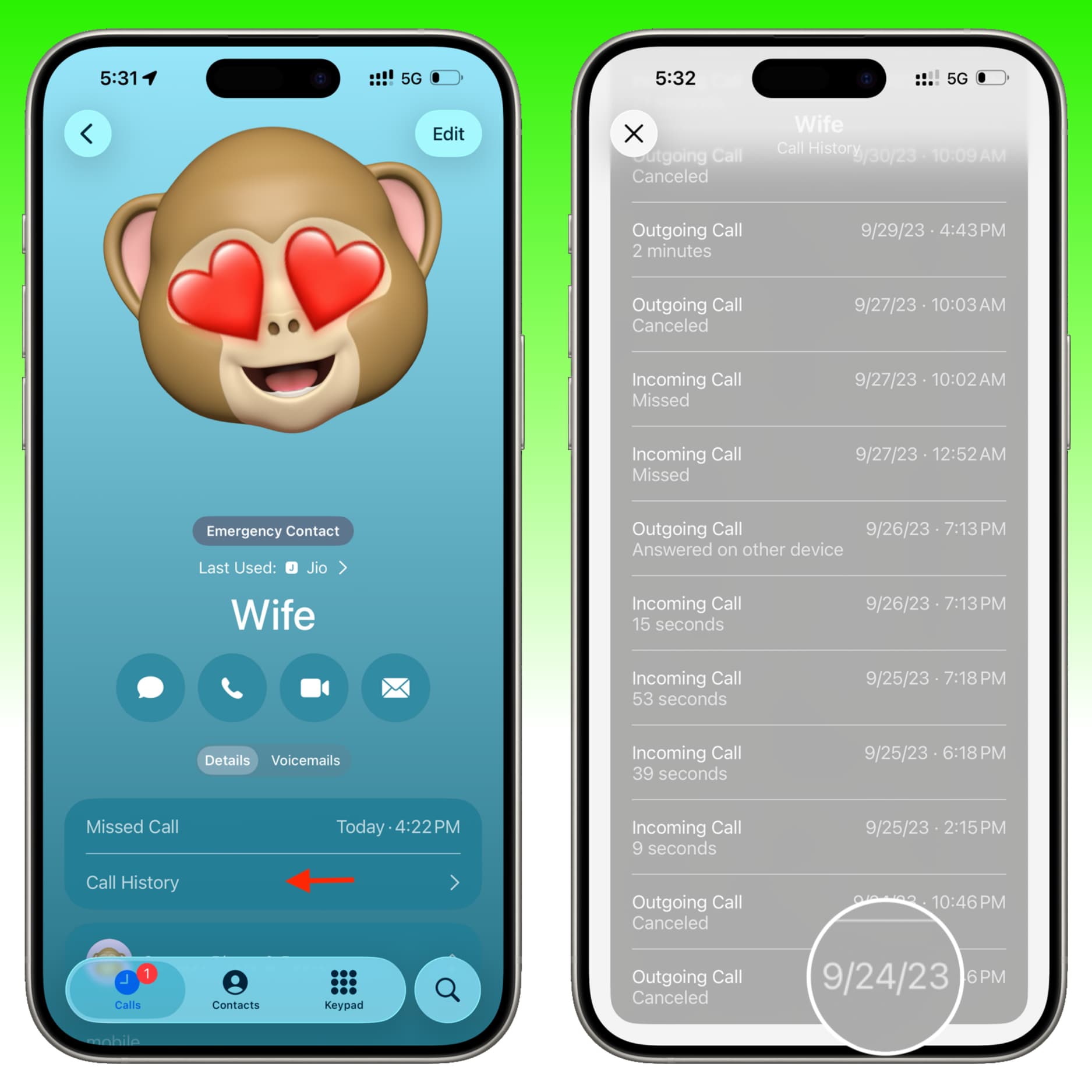 Erweiterter Anrufverlauf in der iOS 26-Telefon-App