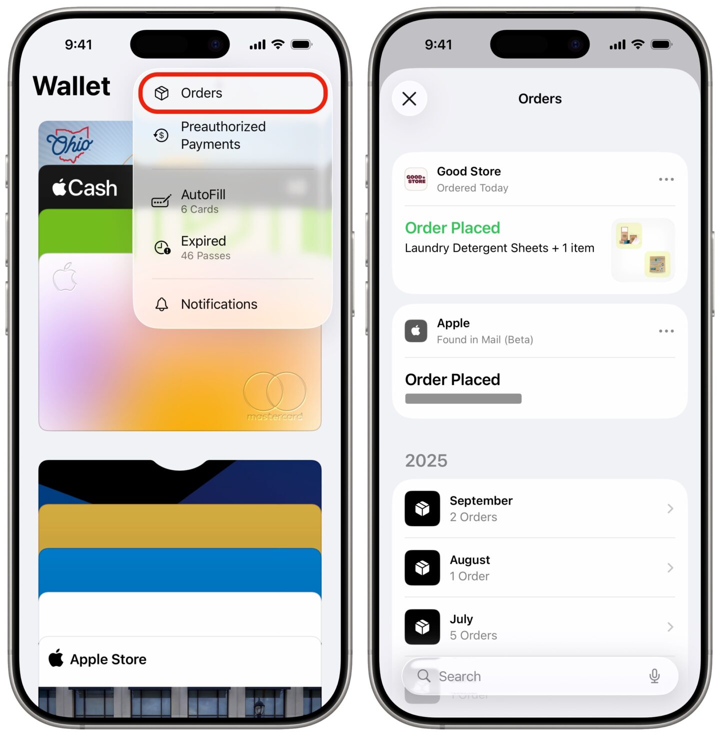 Auftragsverfolgung im Wallet Auftragsverfolgung im Apple Wallet