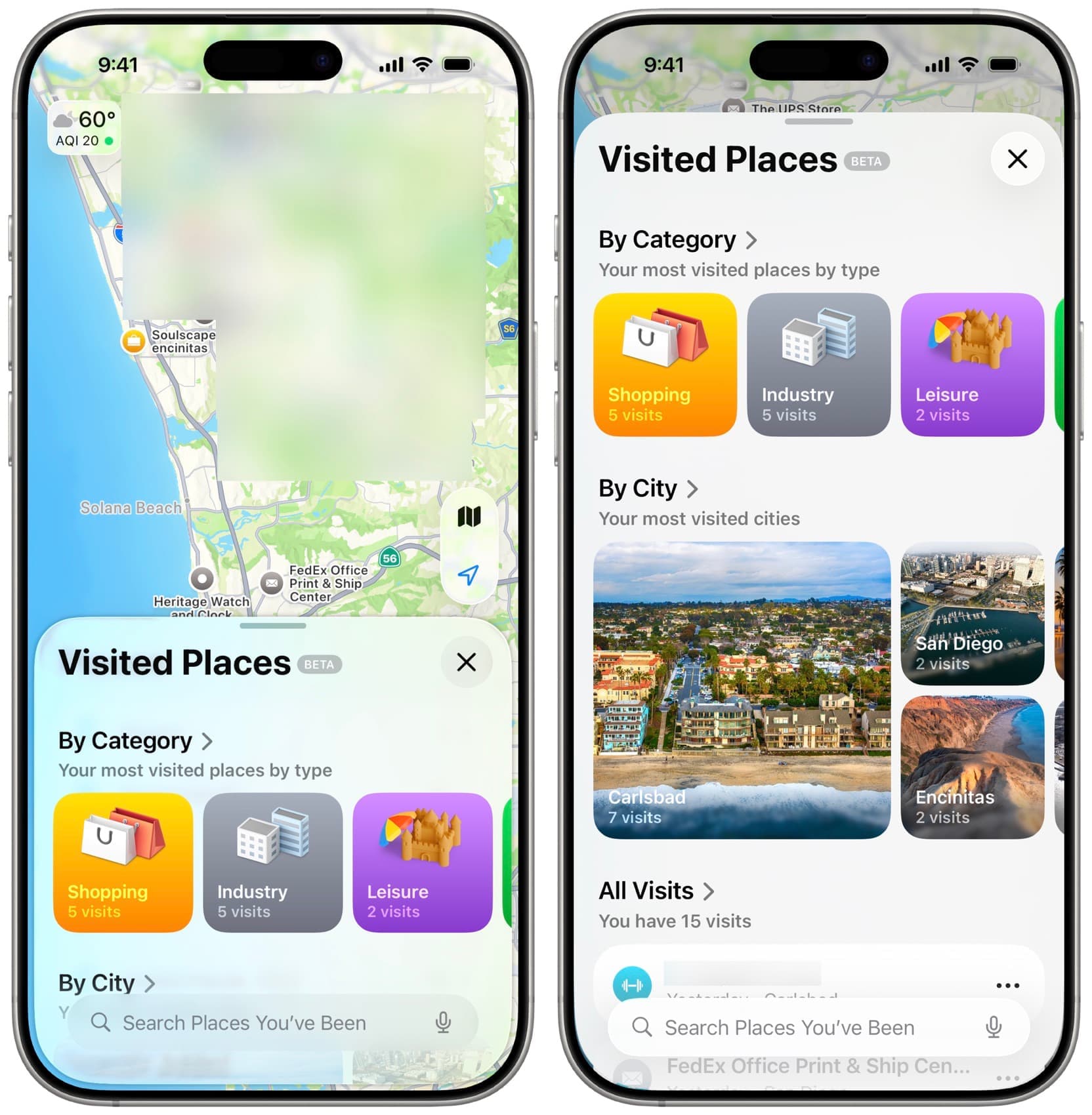 Besuchte Orte in iOS 26 Maps -App sehen