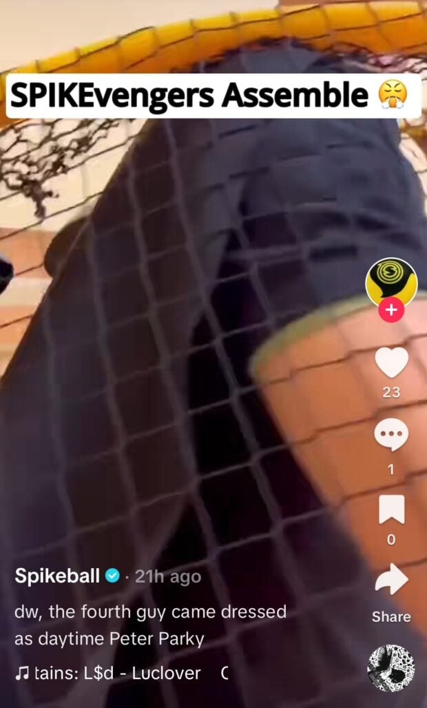 Tiktok ad di Spikeball, testo: Die Versammlung überspringen