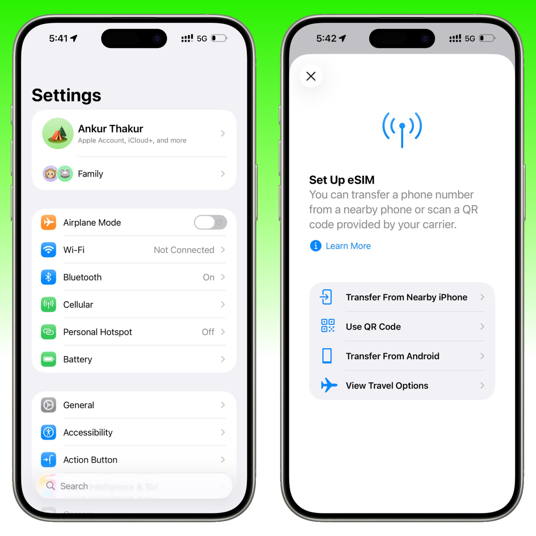 Übertragen Sie eSIM vom Android-Telefon auf das iPhone
