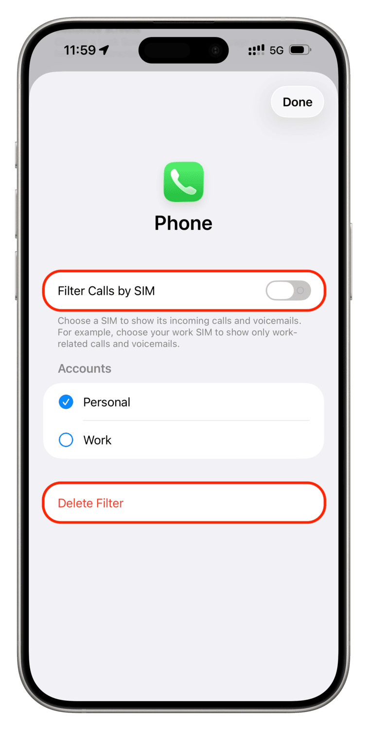 Deaktivieren Sie den SIM-basierten Anruffilter auf dem iPhone