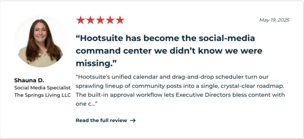 Ein Erfahrungsbericht eines Social-Media-Spezialisten, der Hootsuite als lobt
