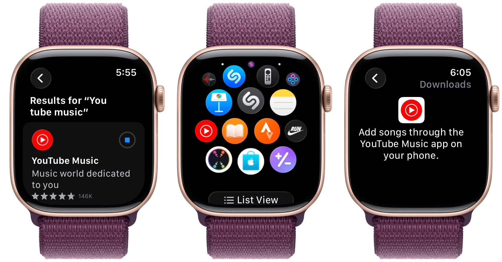 YouTube Music-App auf der Apple Watch