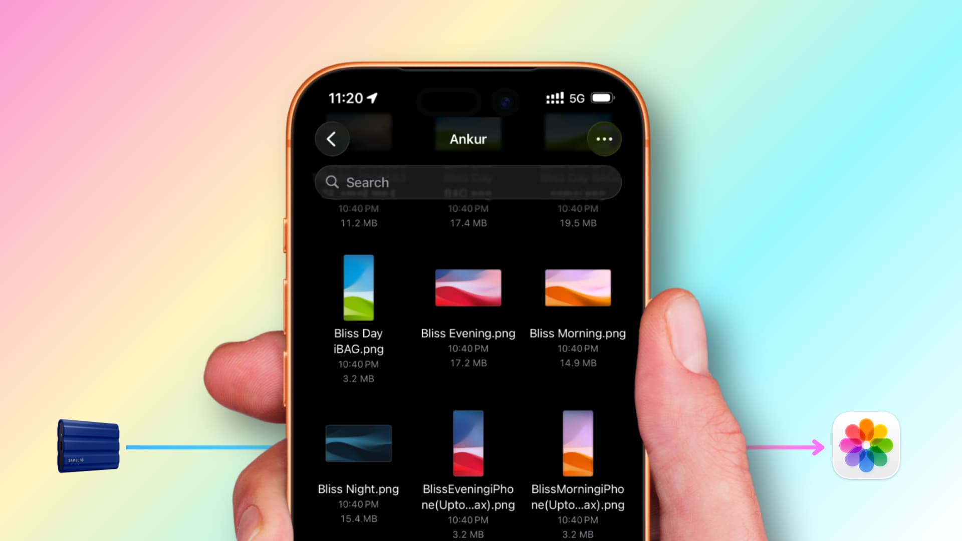 So importieren Sie Fotos und Videos von einem externen Laufwerk auf das iPhone